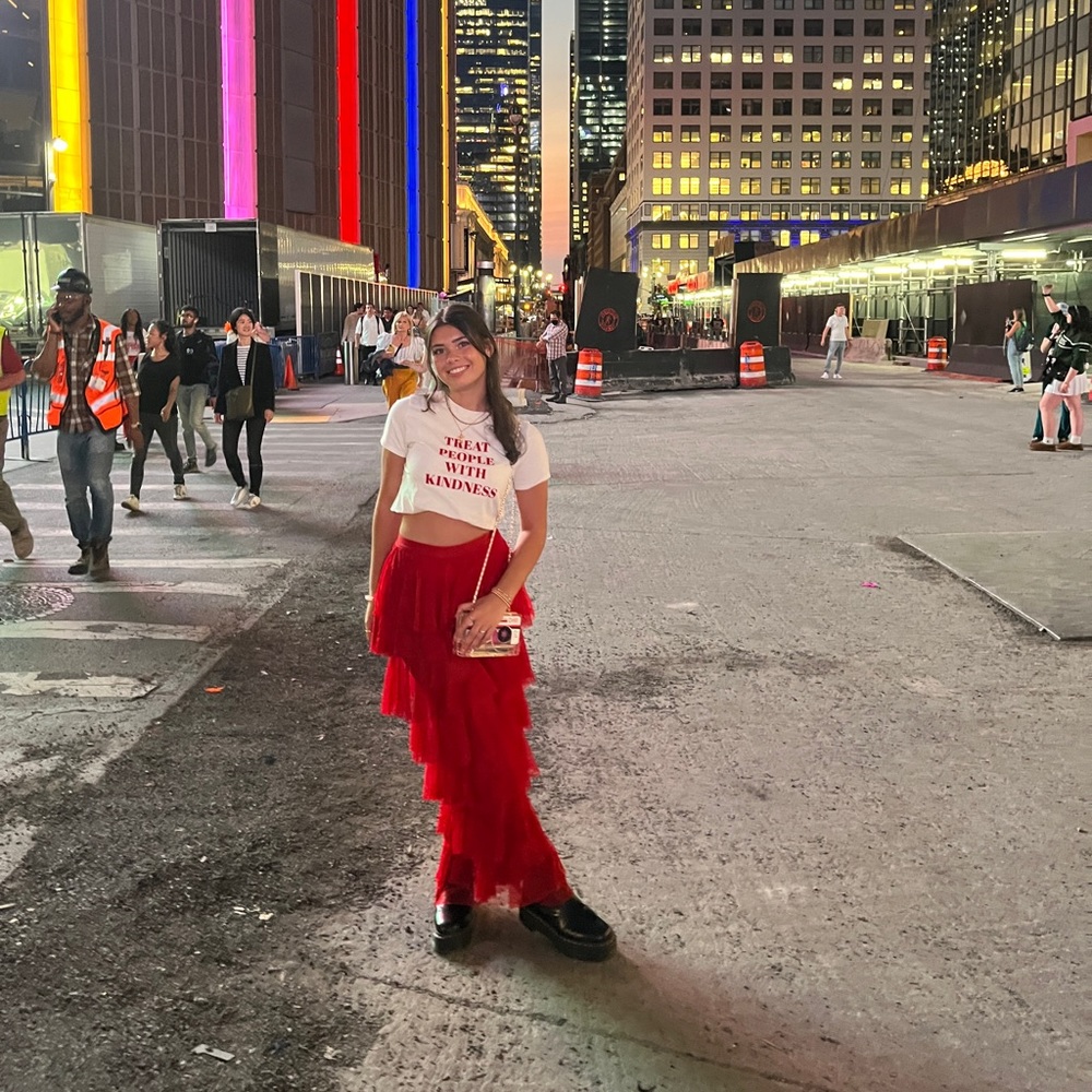 kiki riki red tiered tulle pants